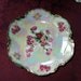 Bowl or Plate Roses Opalescent Iridescent Scalloped Porcelain Vintage