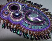 Futuristic Meditative Garden Bead Embroidery Necklace