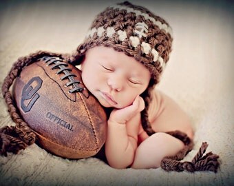Newborn Photo Prop Baby Boy Football Hat
