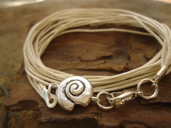 NATURAL SNAIL wrap bracelet with screw 200