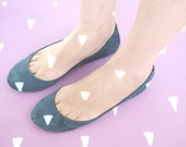 Teal Soft Suede Handmade Ballet Flats