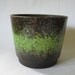 Nice small vintage West German planter pot green dark brown speckle 806-14