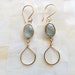Moss Aquamarine Vermeil Bezel Connector Teardrop Dangle Earrings
