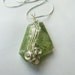 Green Prehnite Wire Wrapped Pendant Necklace One of a Kind