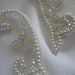 Pair of White Sequin Bead Applique Curves