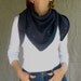 Triangle Scarf Shawlette of Alpaca Lambswool in Midnight Blue