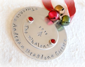 Personalized Metal Christmas Ornaments by TheHandStampedHeart