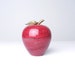 Marble Back to School Red Apple Brass Stem Office Paperweight