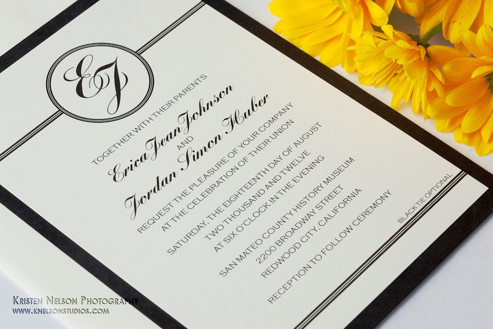 Wedding Invitation Wording Black Tie Inspiring Monogram Initials Black Tie Wedding Invitations On Invitation Wording