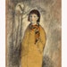 original drawing FALL figurative girl portrait