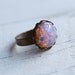 Vintage Pink Opal Ring ... Firestone Pink and Gold Ring with Milky Glass