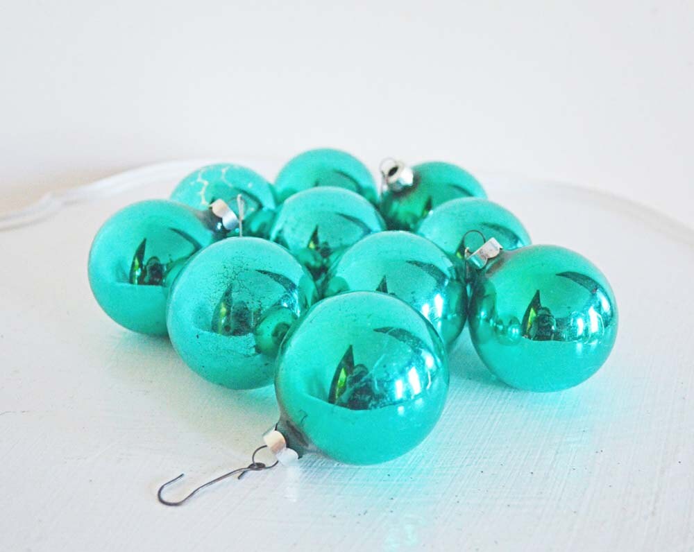 box teal vintage glass christmas ornaments ten blue green box teal vintage glass christmas ornaments ten blue green