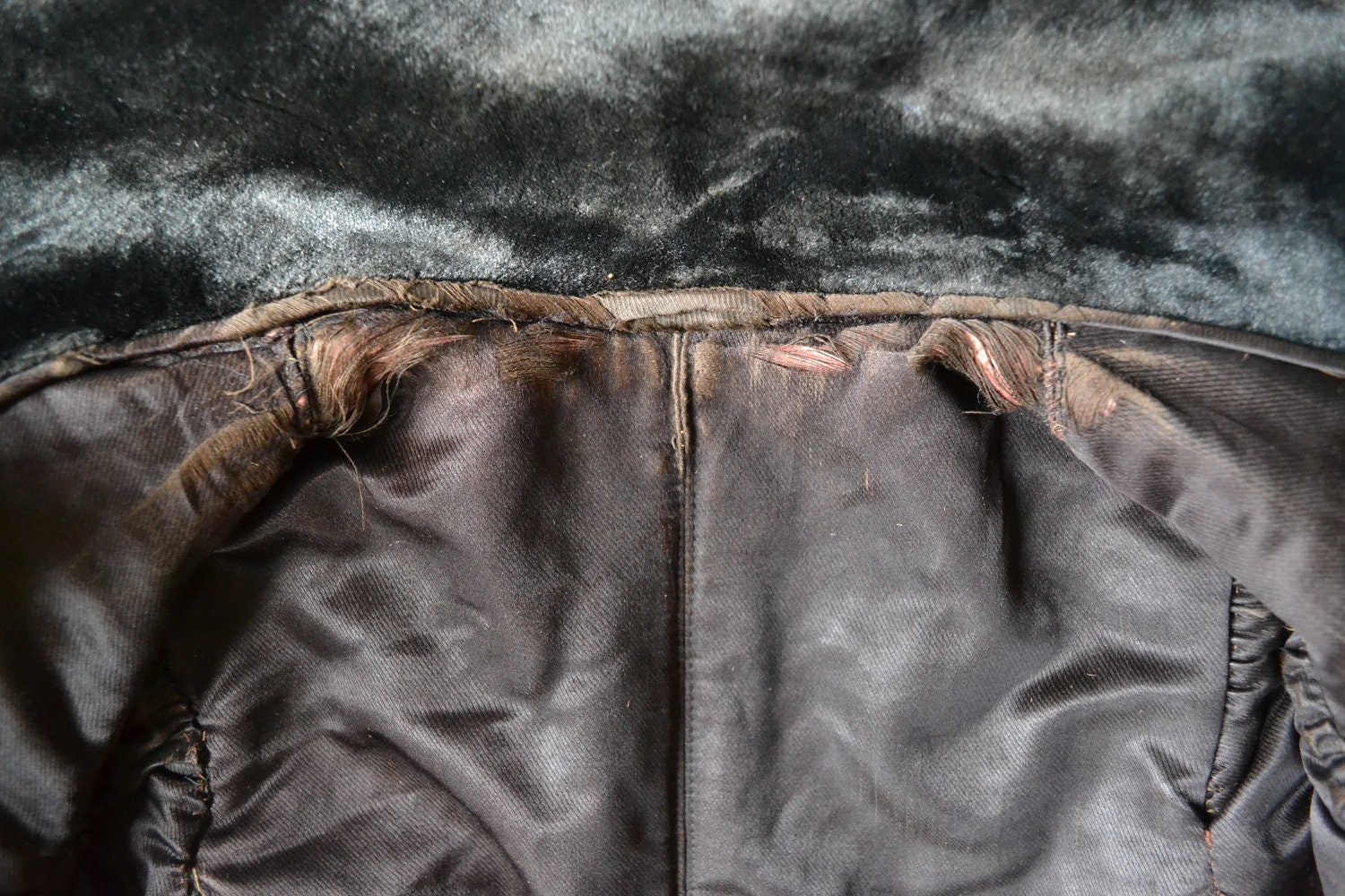 Victorian Coat Black Mohair Velvet