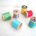 Vintage Wooden Spools of Thread- Neon Brights Collection