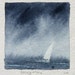 Original watercolour painting yacht sailing ocean storm