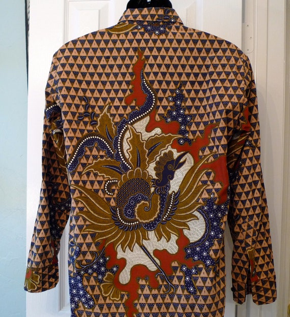Vintage Indonesia Batik Shirt Mens Medium to by plattermatter