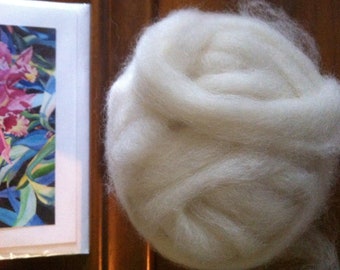 Spinning Fiber Alpaca Soysilk White Roving 4oz from Colorado