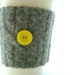Wool Coffee Cozy Sleeve GRAY and YELLOW Felted Sweater Wool Cosy