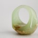 margarita green gold eco resin pebble shaped ring size 6 with suspended gold leaf
