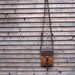 Waxed canvas day bag/small messenger bag with waxed brown leather strap,COLLECTION UNISEX