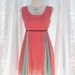 My Boo - Three Tone Simply Sundress Cerise Pink Minty And Cream Tone Wedding Cocktail Party Mini Dress XS-S