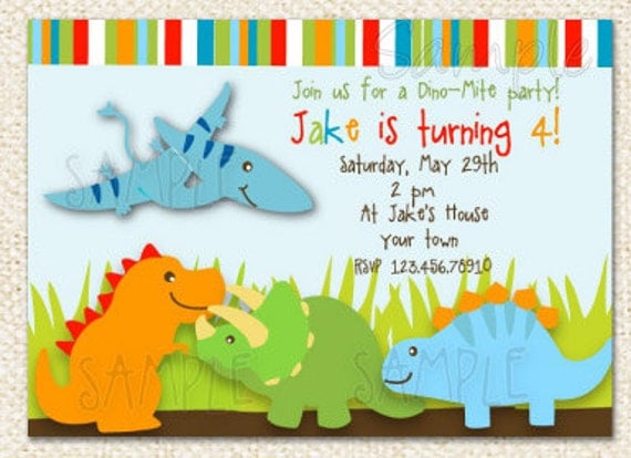 Dinosaur Themed Party Invitations 8