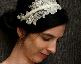 Hochzeits-Kopfband - PRECIOUS LOVE - (Elfenbein)