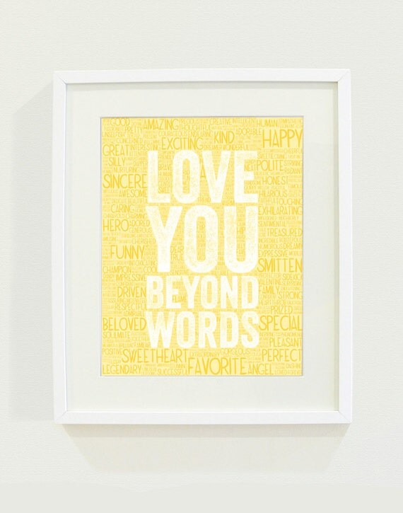 Love You Beyond Words Art Print 8x10 By Wickedpaper On Etsy