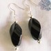 Twisted BLACK ONYX and Sterling Silver Earrings - Wear with anything accessory