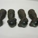 Cast Iron Glass Blue Hue Ball and Claw Feet Great Patina Antique Vintage Collectible Hardware from Old Piano Stool