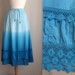 Blue Ombre Lace Ruffled Skirt