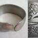 Pewter Narcissus Flower Bangle Cuff Bracelet