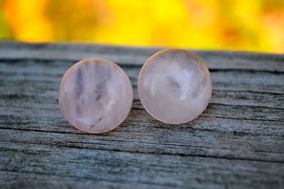 rose quartz studs