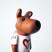 Valentines Day - Brown Boy Dog in Heart T-Shirt - Animal Pin