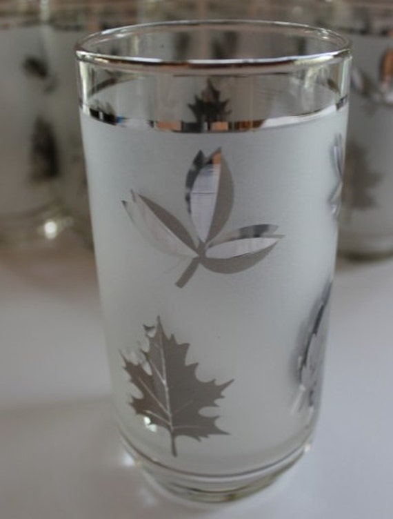 libbey silver leaf glassware
