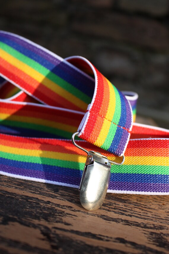 Super Cool Suspenders Crazy Rainbow Suspenders by gbbox on Etsy