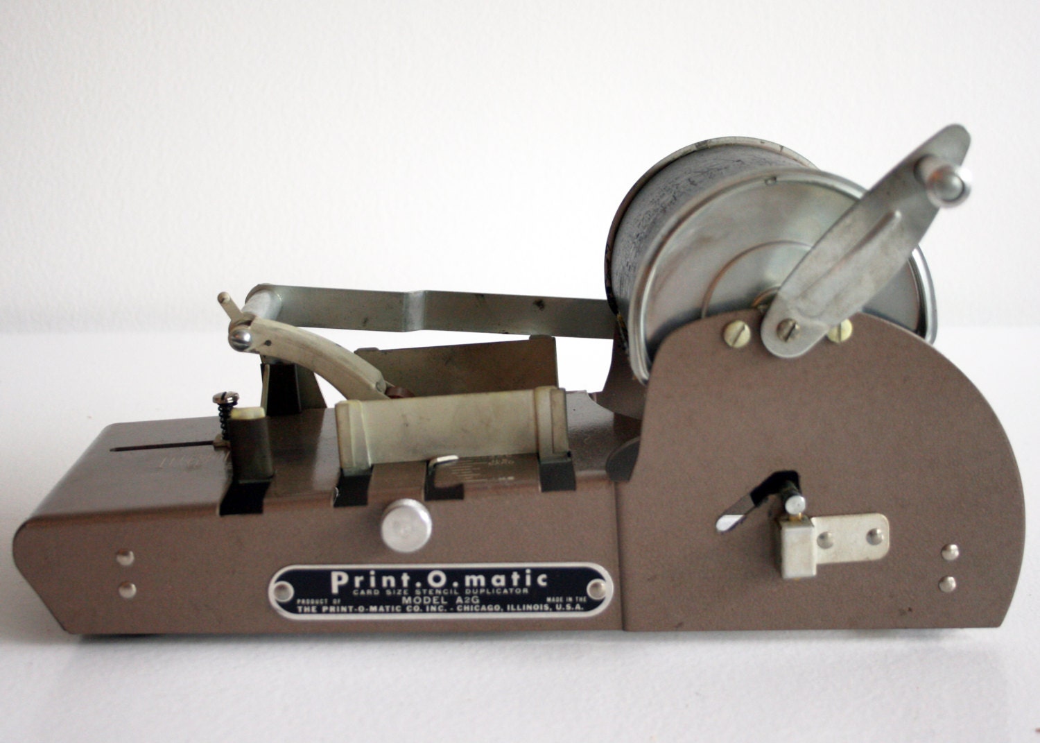 Vintage PrintOMatic Mimeograph Desktop Card Duplicator