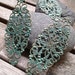 3pcs - Handmade Faux Verdigris Patina Large Oval Shape Filigree Connector Wrap Setting - 80x35mm