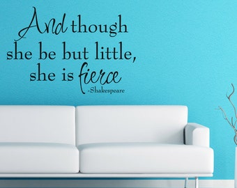 Art Wall Decals Wall Stickers Vinyl Decal Quote - And though she be but ...