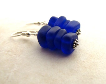 Sea Glass Earrings, Seaglass Earrings, Beach Jewelry, Seaglass Jewelry, Ocean Earrings, Beach Earrings, Blue Seaglass, Blue Earrings