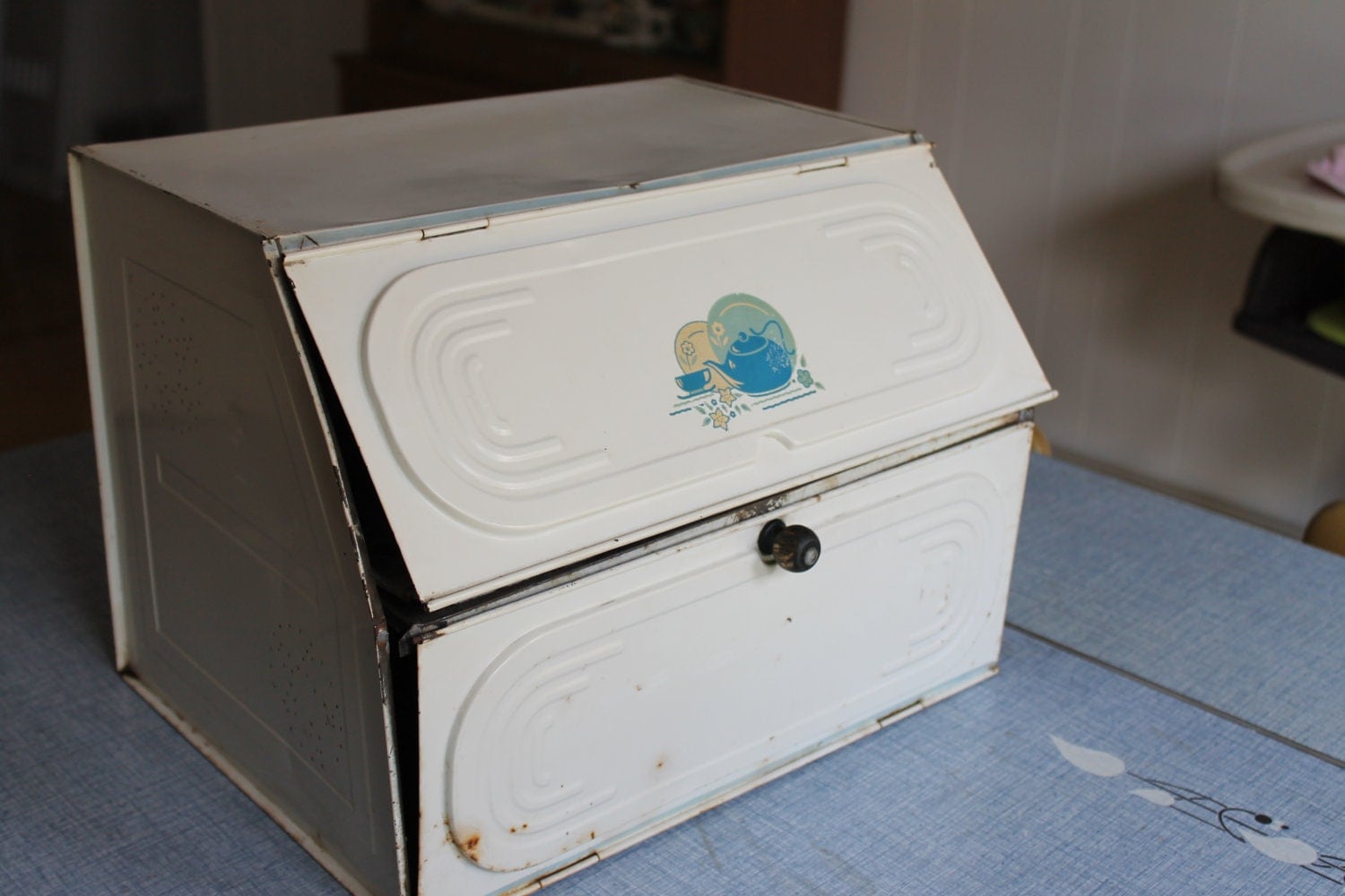 Vintage Metal 2 Tier Bread Box Pie Holder Lawson Co. Cinci