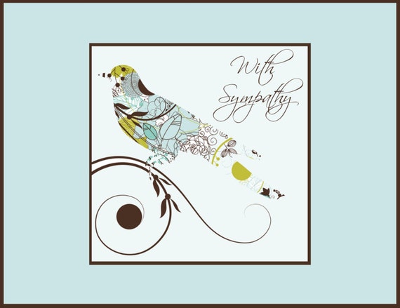Sympathy Card Patterned Bird