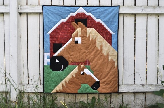 horse quilt pattern in multiple sizes pdf