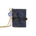Recycled leather journal necklace miniature book with blank pages brass chain - gift for her - blue cerulean denim iceberg denim