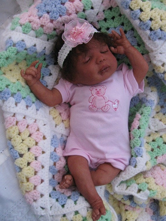 Reborn realistic lifelike Ethnic Biracial AA black baby girl