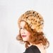 RESERVED / vintage 1960s hat / faux fur hat / Leopard
