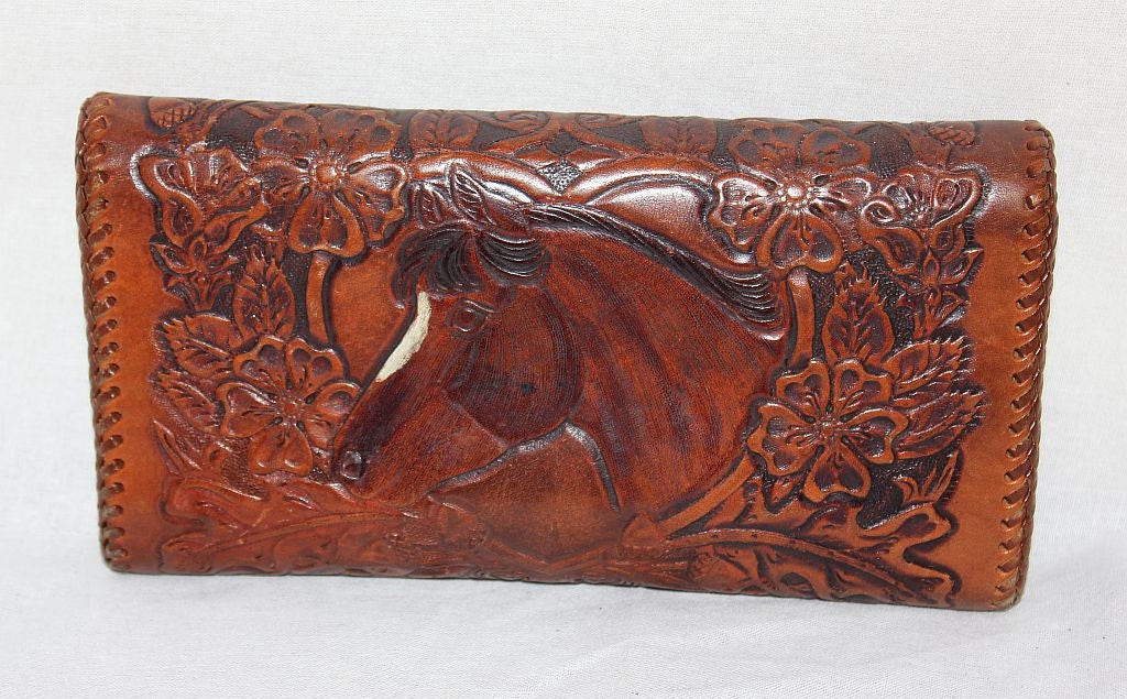 Hand Tooled Leather Wallet Keweenaw Bay Indian Community 