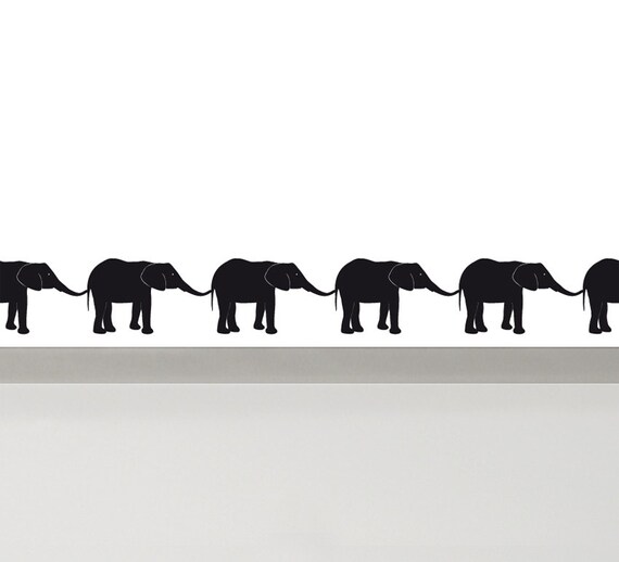 Elephant Wall Decal border Elephant Nursery Wall Art Baby