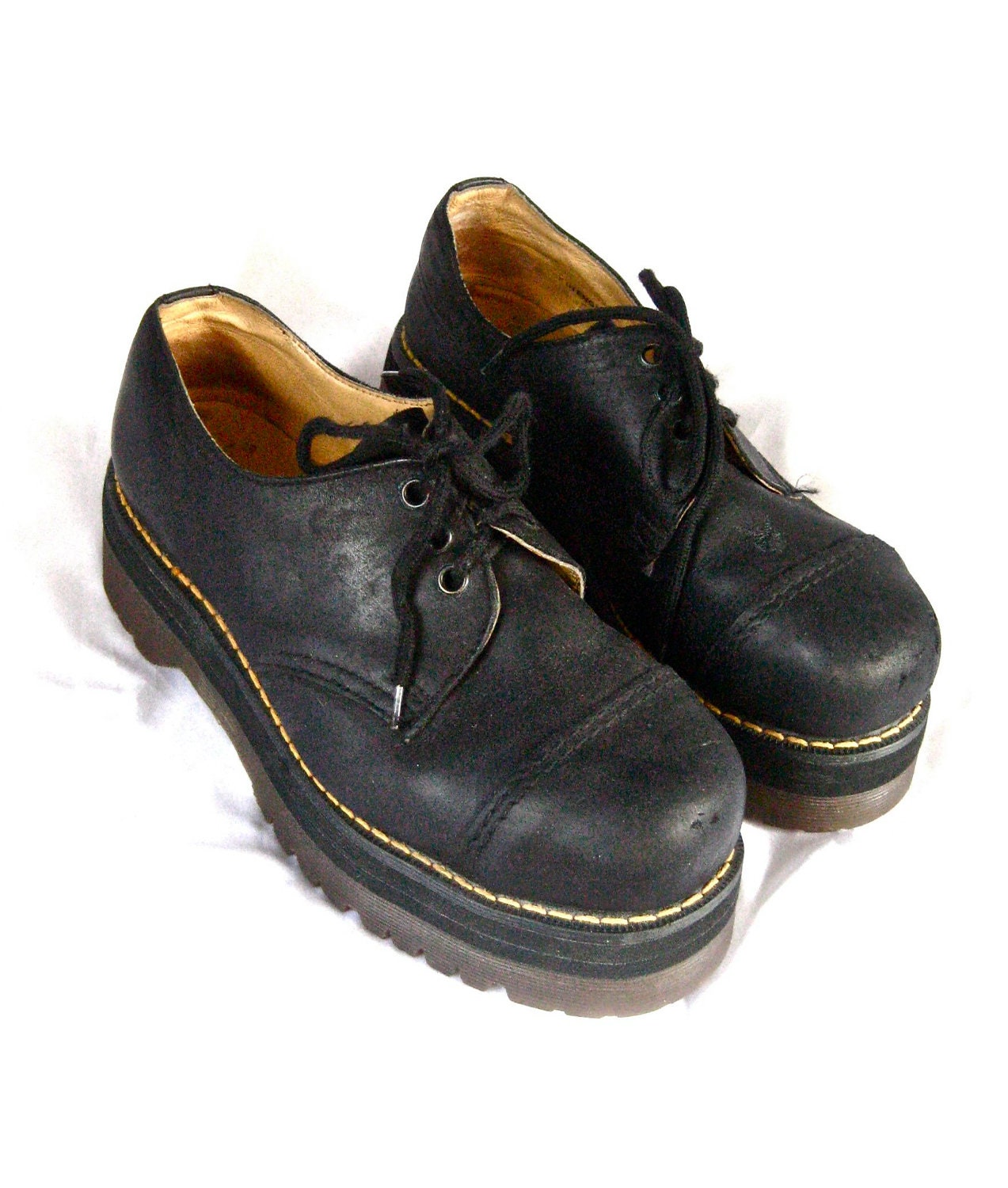 RARE 2 platform Doc Martens / black steel toe dr marten