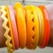 RESERVED Funky Boho Indie Hipster 1980s Mango Sherbert bangle bracelets